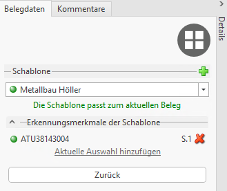 Ausgefüllte Erkennungsregel