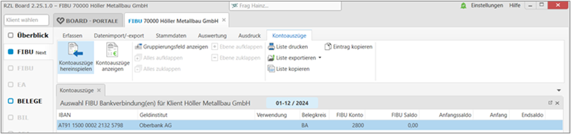 Kontoauszüge hereinspielen Next