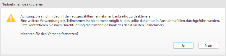 Teilnehmer deaktivieren