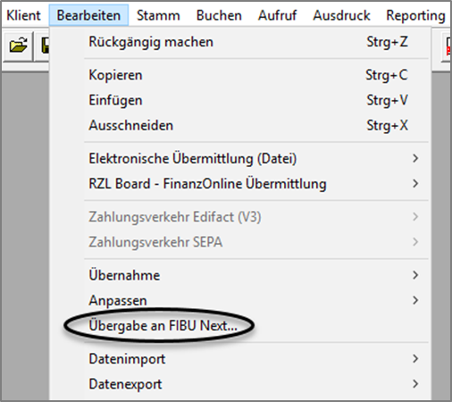 Übergabe geöffneter Klient