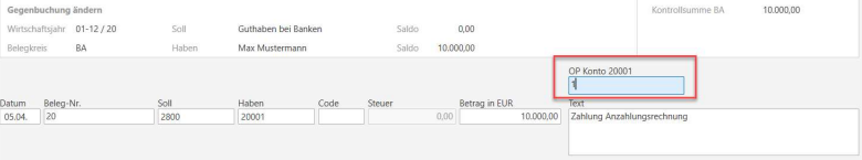BuchungZahlung