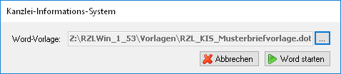 Wordvorlage starten