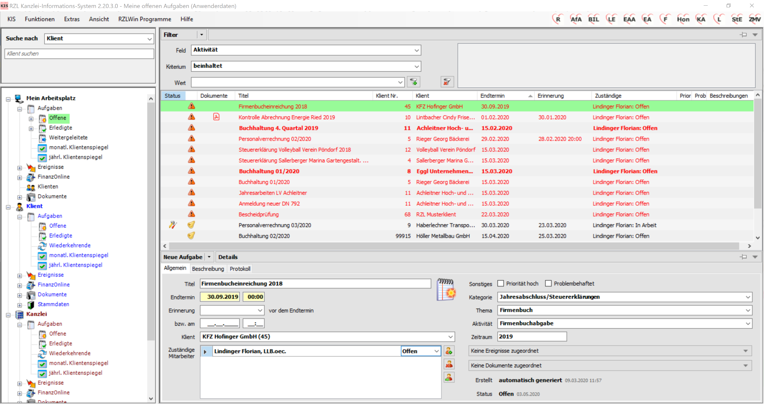 Übersicht Aufgaben9