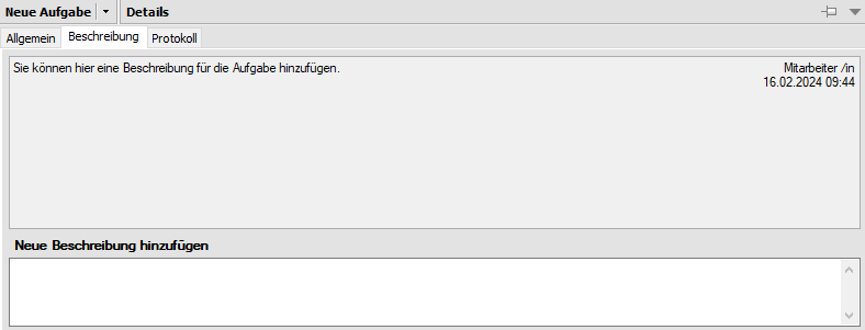 Beschreibung Aufgabe