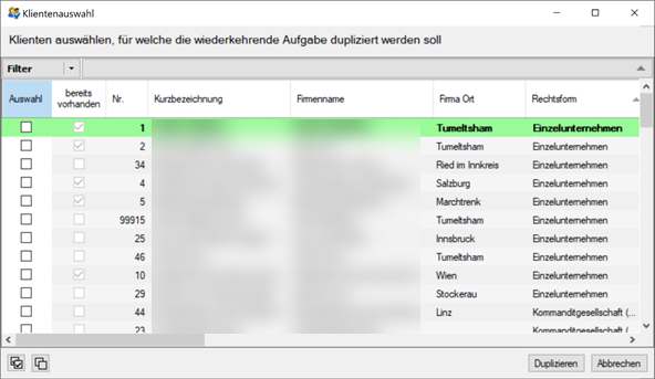 Duplizieren von Aufgabenvorlage