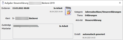 Klientenspiegel - Aufgabe im Detail