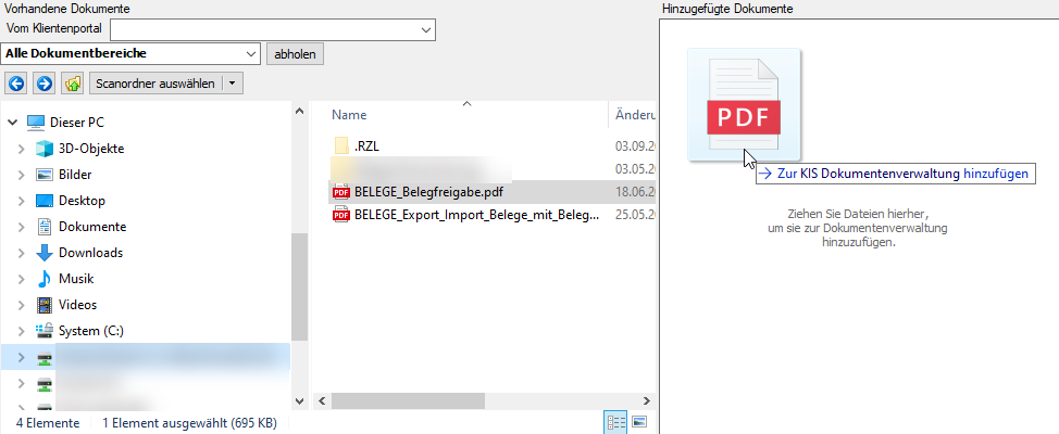 Hinzufügen per Drag&Droß