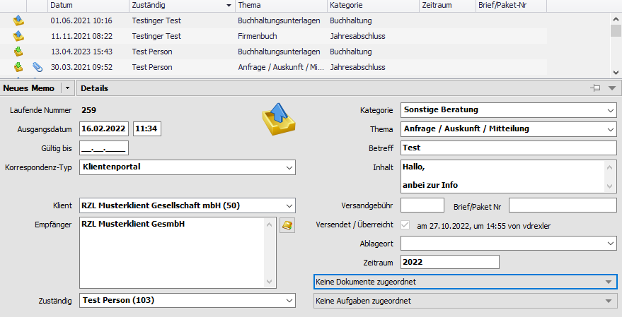 Ereignisse mit Dokumente verknüpfen