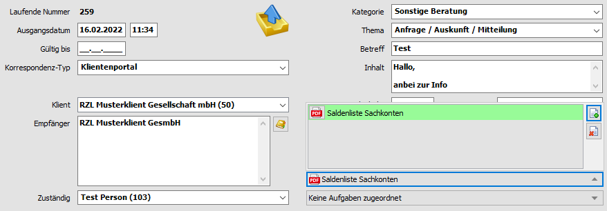 Zuordnung Dokumente zu Ereignisse