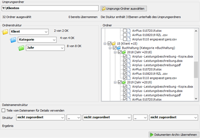 Dokumenten-Archiv übernehmen