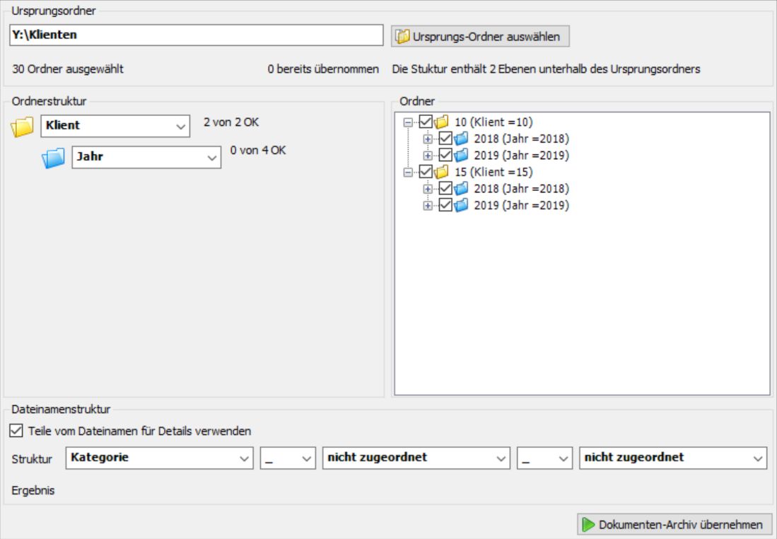 Archiv Import - Dateinamenstruktur I