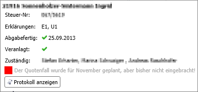 Quotenplanung - überfällig