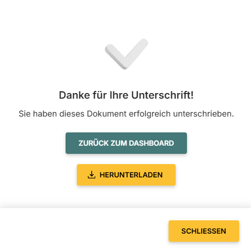 Danke für die Unterschrift