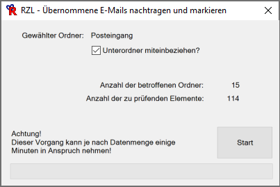 übernommene E-Mails markieren II