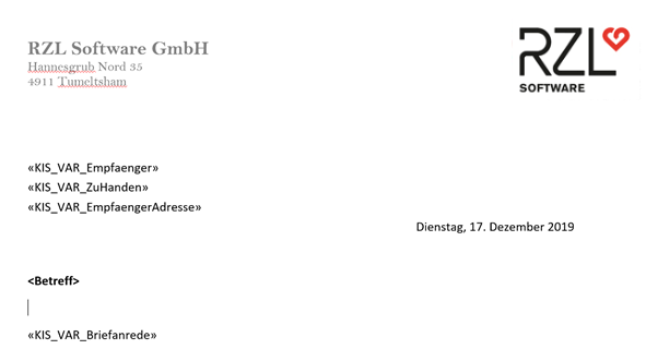 variable Empfänger-Adressdaten