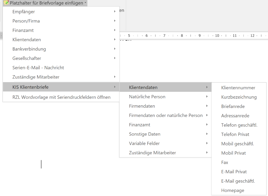 Platzhalter Klientendaten