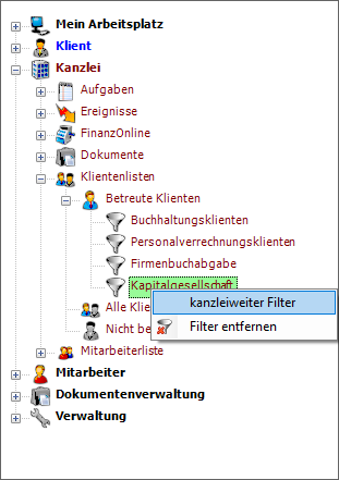 fixe Filter in Navigation