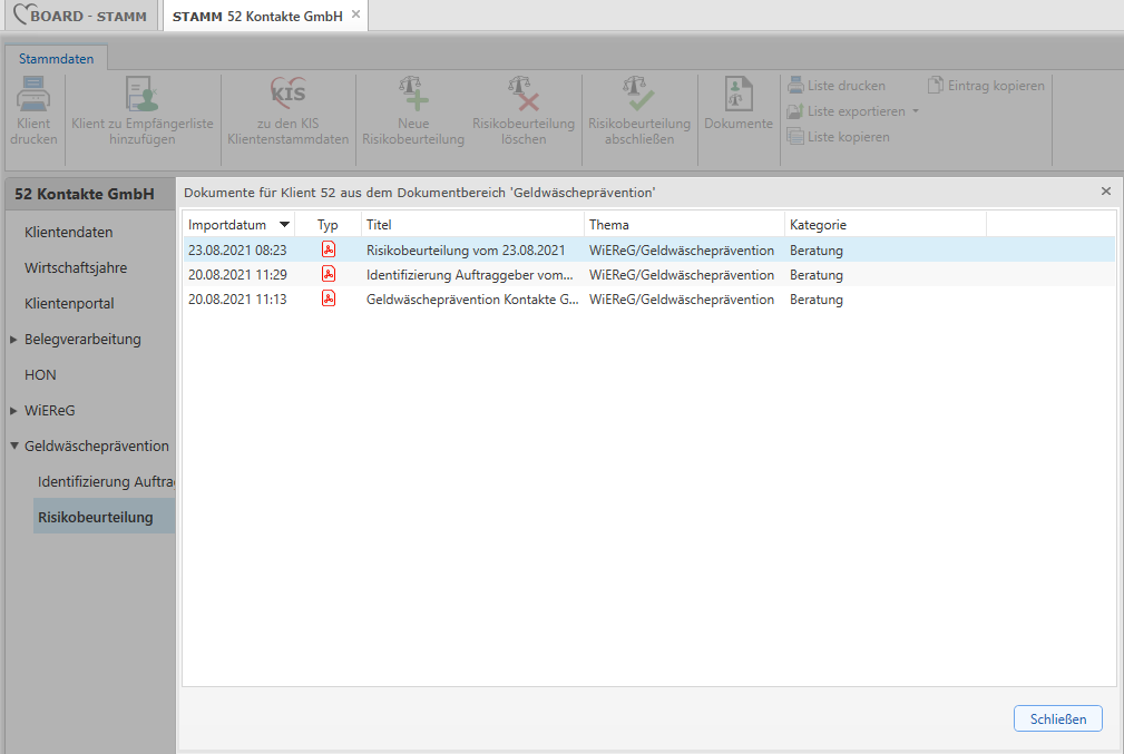 Dokumente aus Dokumentbereich
