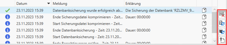 Funktionen der Ereignisanzeige