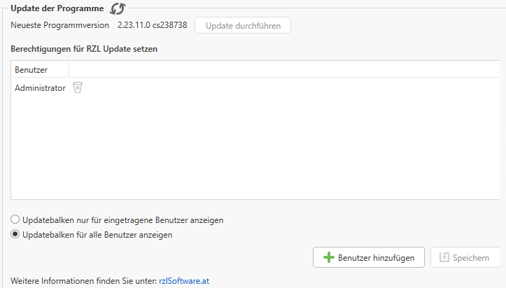 Update der Programme