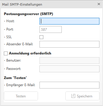 SMTP Einstellungen