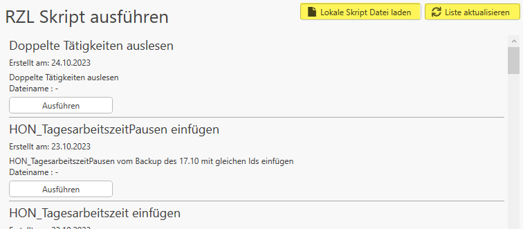 Skripte - RZL Skript ausführen