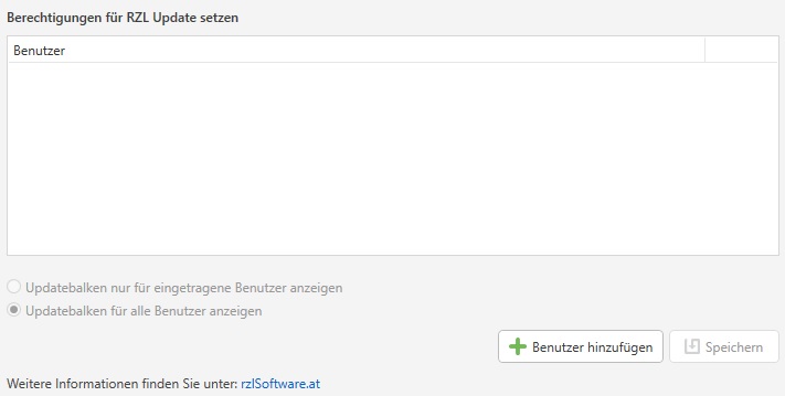 Berechtigungen für das RZL-Update setzen