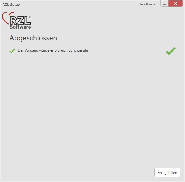 Aktualisierung fertigstellen