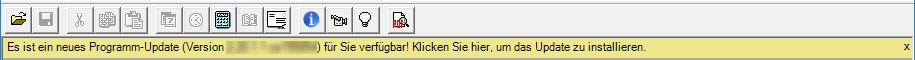 Aktualisierungshinweis durch Updatebalken